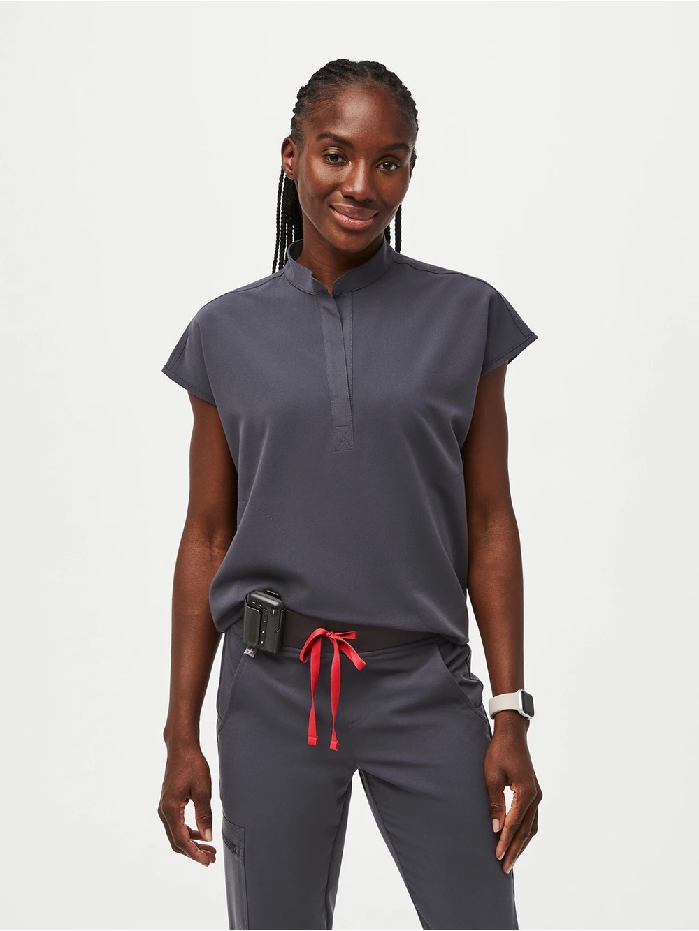FIGS SET: Rafaela top (XS) & Zamora joggers in CHARCOAL